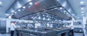 Вытяжные зонты из нержавейки над кухонным оборудованием Fortune of Steel